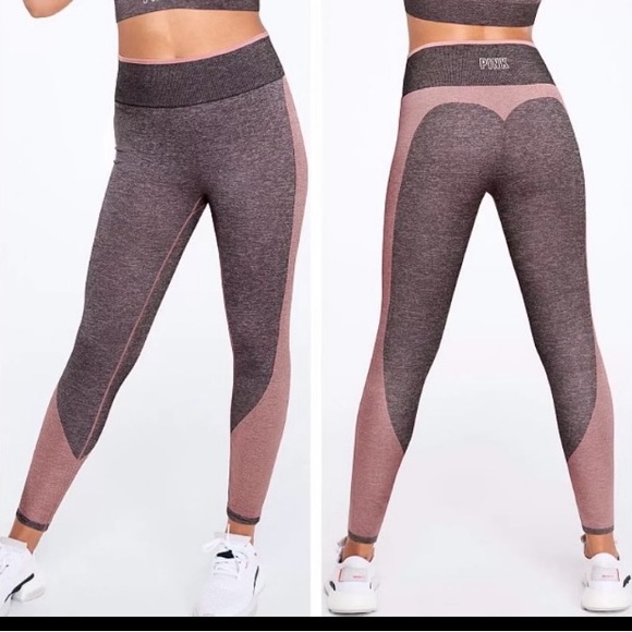 PINK Victoria's Secret SZ M Pink/Gray  High Waist Stretch pants.Yoga,Workout’s? - Picture 3 of 8